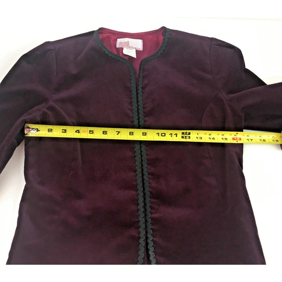 renaissance Ren Faire Womens Velvet jacket lined Size 8 Plum Black Boho - Picture 14 of 16